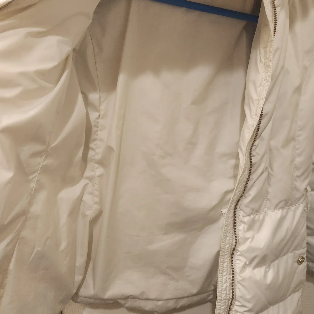 Versace fur trim hood down filled puffer jacket size 8/10/12?
